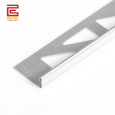 10mm Smart Flat Edge Tile Trim Chrome Metal Angle Trim cho các góc bên ngoài