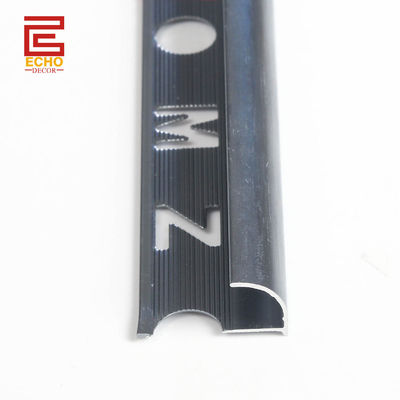 Nhôm màu xám đậm Tile Trim 10mm Caps cuối Tile Edge Strip cho trang trí tường
