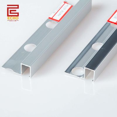Hồ sơ trang trí gạch nhôm vuông 10 mm Bên ngoài góc viền gạch kim loại
