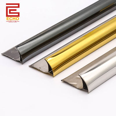 Vàng Bullnose thép không gỉ Tile Trim 2.5m Quarter Round Tile Edge Trim