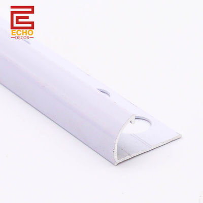 Màu trắng 1 4 Quarter Round Aluminum Tile Trim 12mm Tile Edge