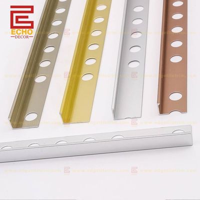 Gạch tường 10mm bên ngoài 90 độ góc gạch nhôm Trim vàng