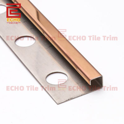 Bên ngoài vàng hồng thép không gỉ gạch gạch cắt cạnh 12mm