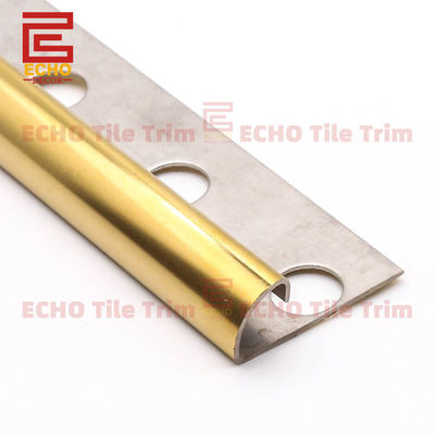 Kim loại hiện đại vàng Bullnose Edge Tile Trim Tile Corner Edge 12mm