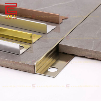 Trim gạch nhôm bóng cho bảo vệ và trang trí biên giới gạch chiều dài 2-3m / tùy chỉnh