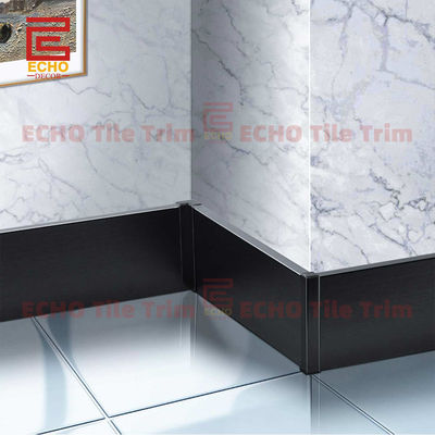 Kiểm tra nước nhôm Đen 100mm Skirting Board Profiles Wall Easy Flexible Installation Length 2-3m/Custom