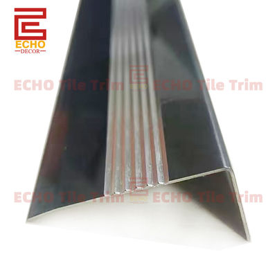 Không trượt 2 inch kim loại cầu thang Nose Trim Đen bước cạnh hồ sơ