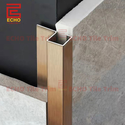 Nẹp kim loại ốp gạch góc bếp cạnh vuông 2.5m