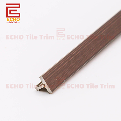 Nẹp chuyển tiếp chữ T ốp sàn gỗ đặc 20mm, viền gạch thép không gỉ