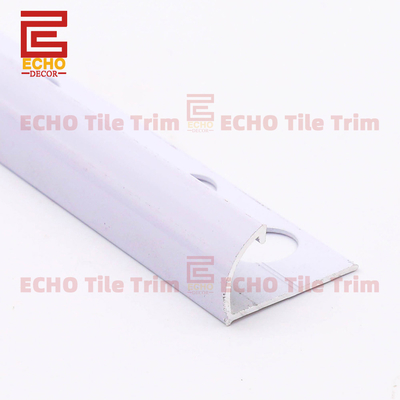 Dải chuyển tiếp bằng gạch tròn bằng kim loại màu trắng cho gạch cho gạch